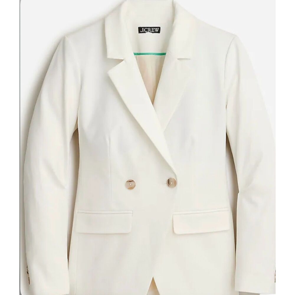 NWT J. Crew Devon Blazer in Bi-Stretch Cotton Blend in Ivory Size 20 Style BP412